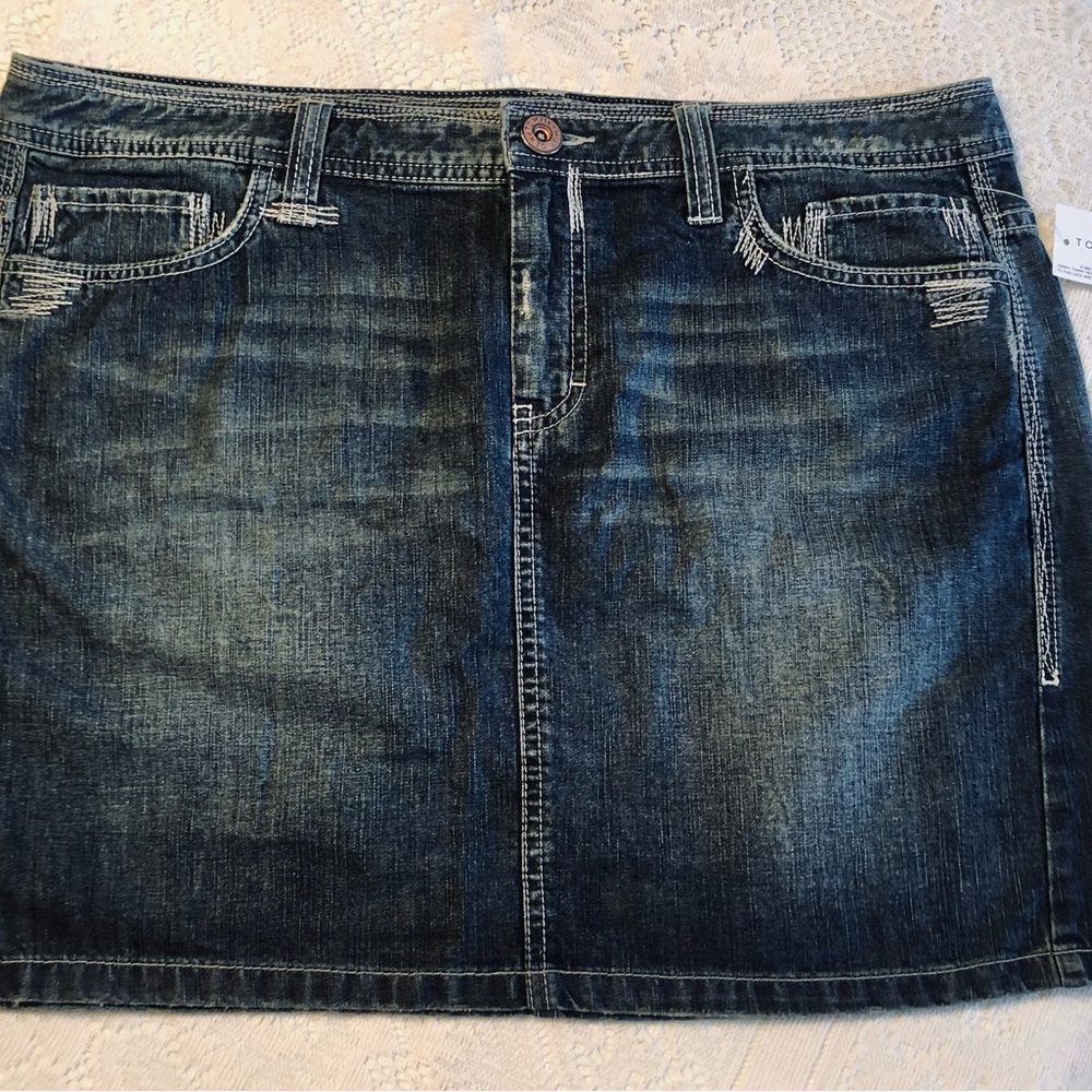 Tommy Hilfiger Blue Denim Mini Skirt NWT/NEW Retro Cut Manufactured 2006! SZ 14
